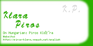 klara piros business card